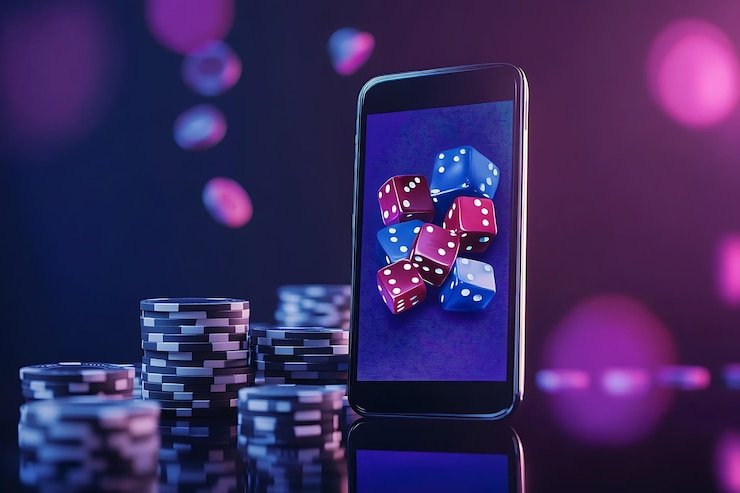 Pengguna membaca informasi bonus di ponsel